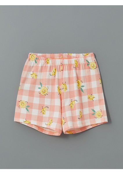 Yeni Sezon Bisiklet Yaka Kiz Cocuk Sortlu Pijama Takimi - S5FL01Z4
