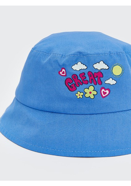 Yeni Sezon Baskili Kiz Bebek Bucket Sapka - S5LD06Z1