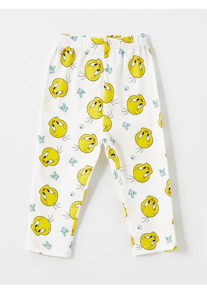 Yeni Sezon Polo Yaka Tweety Baskili Kiz Bebek Pijama Takimi - S54742Z1