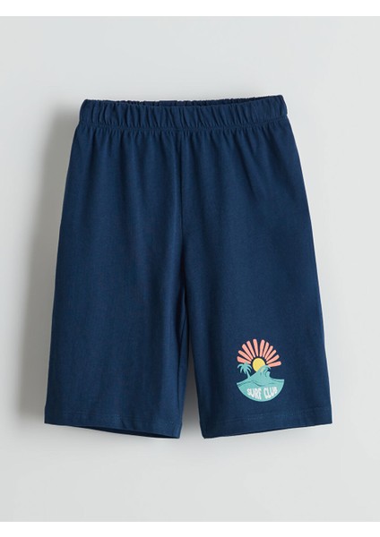 Yeni Sezon Beli Lastikli Baskili Erkek Cocuk Pijama Sort - S5LF30Z1
