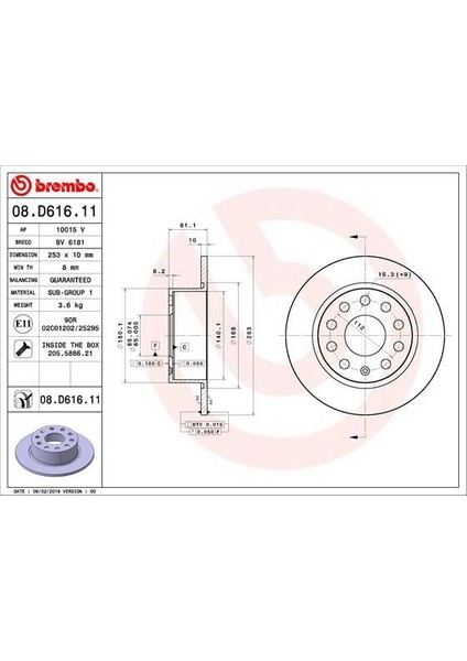 Fren Diski Arka Skoda Octavıa Iıı 12 20 253X10X61.4