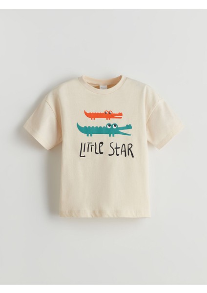 Yeni Sezon Bisiklet Yaka Baskili Kisa Kollu Erkek Bebek Sortlu Pijama Takimi - S5LC42Z1