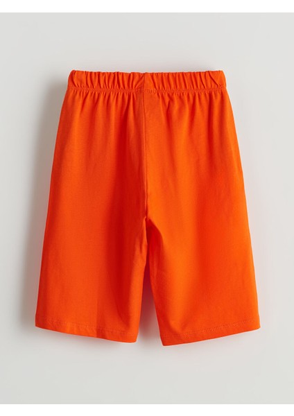 Yeni Sezon Bisiklet Yaka Baskili Kisa Kollu Erkek Bebek Sortlu Pijama Takimi - S5LC42Z1