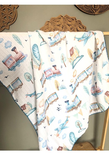 Mavi Tren Müslin ÖRTÜ(97X100)