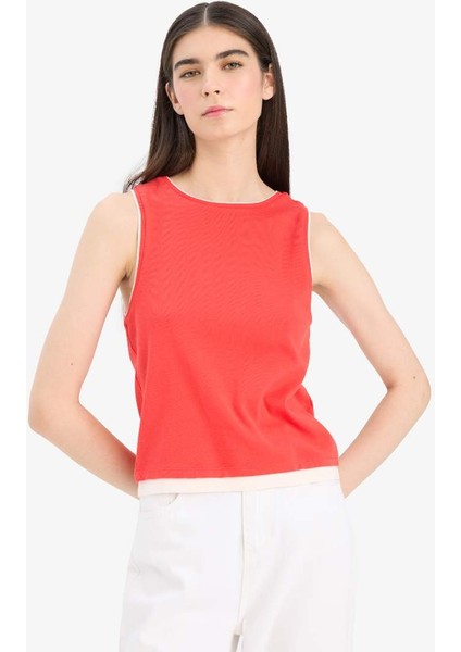 Yeni Sezon Slim Fit Dar Kesim Bisiklet Yaka Ribana Atlet