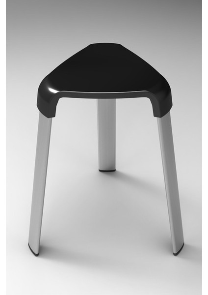 Paslanmaz Aluminyum Banyo Taburesi Siyah 120 kg Taşıma
