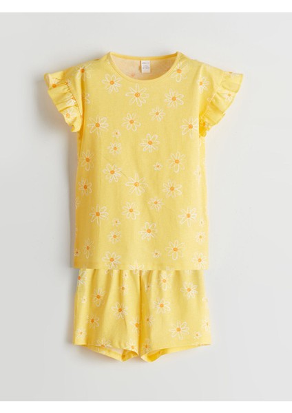 Yeni Sezon Bisiklet Yaka Kiz Cocuk Sortlu Pijama Takimi - S5IR73Z1