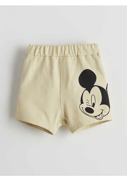 Yeni Sezon Mickey Mouse Baskili Erkek Bebek Sort 2'li - S5J804Z1