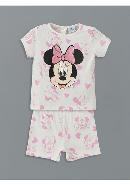 Yeni Sezon Minnie Mouse Baskili Kiz Bebek Sortlu Pijama Takim - S5EU34Z1