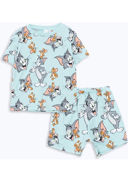 Yeni Sezon Tom ve Jerry Baskili Erkek Bebek Sortlu Pijama Takimi - S5CN38Z1
