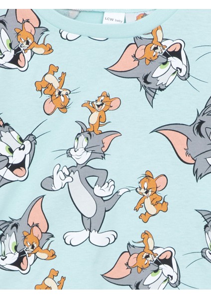 Yeni Sezon Tom ve Jerry Baskili Erkek Bebek Sortlu Pijama Takimi - S5CN38Z1