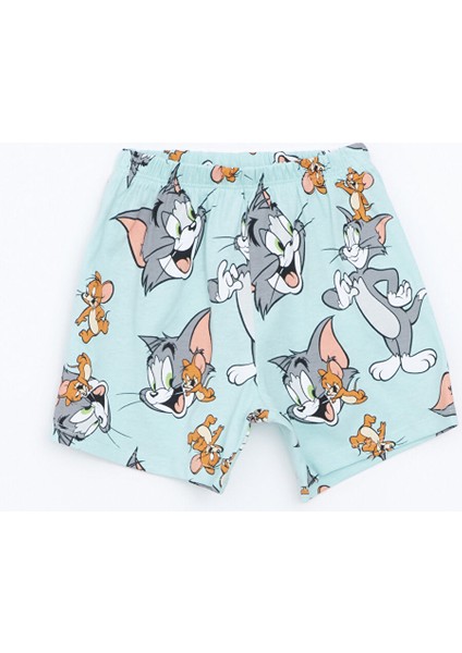 Yeni Sezon Tom ve Jerry Baskili Erkek Bebek Sortlu Pijama Takimi - S5CN38Z1