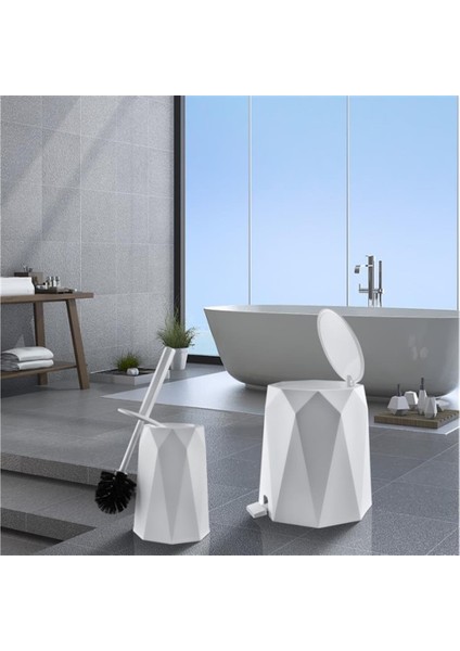 ELF-478 Geo 2'li Çöp Kovalı Wc Fırçalı Banyo Seti