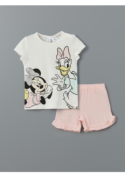 Yeni Sezon Minnie Mouse Baskili Kiz Bebek Sortlu Pijama Takim - S5FI48Z1