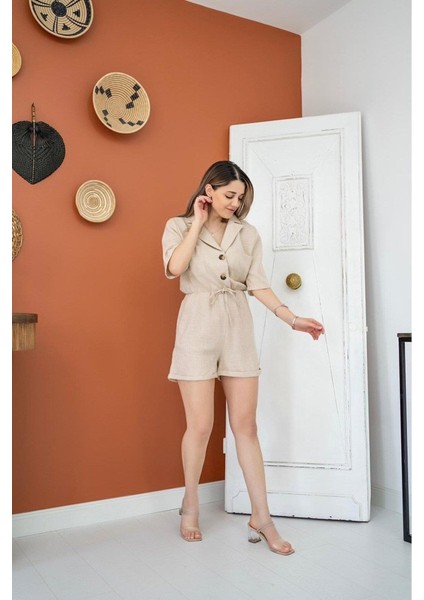 Bej Keten Yazlık Tulum fırsatları