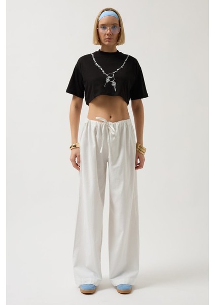 Baskılı Crop T-Shirt