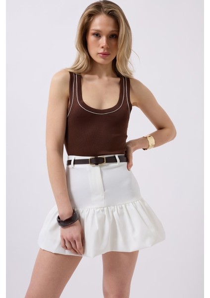 Büzgü Detay Mini Etek