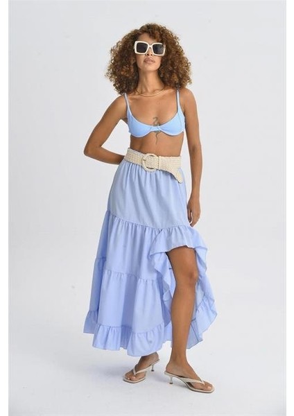 Audrey Fıfrlı Yırtmaç Detay Etek 4037 modelleri