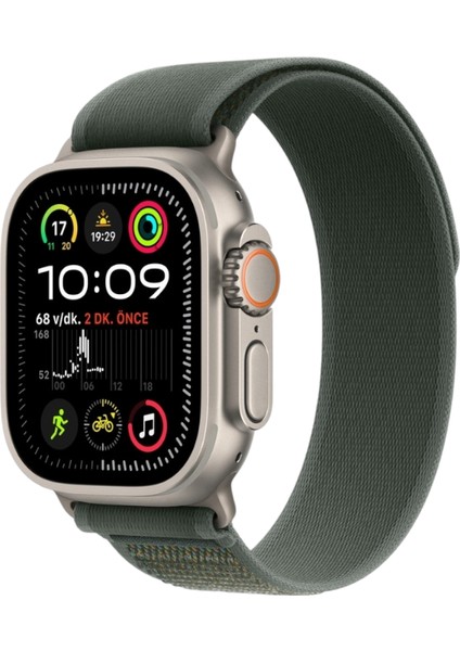 42 mm / 44MM / 45MM/ 49 mm (Seriler /se/ultra ile ) Trail Cırtlı Bant Kordon Asker Yeşili