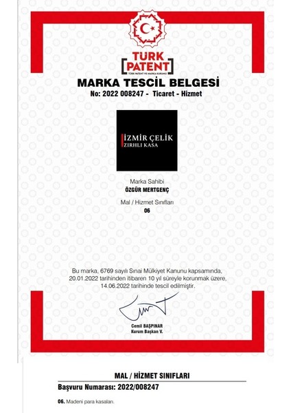 Izmir Çelik Şifreli Para Kasası 40 cm