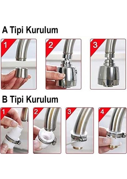 Fırsat Byr SN-27114 2 Kademeli Tasarruflu Musluk Başlığı 360 Derece Yeni