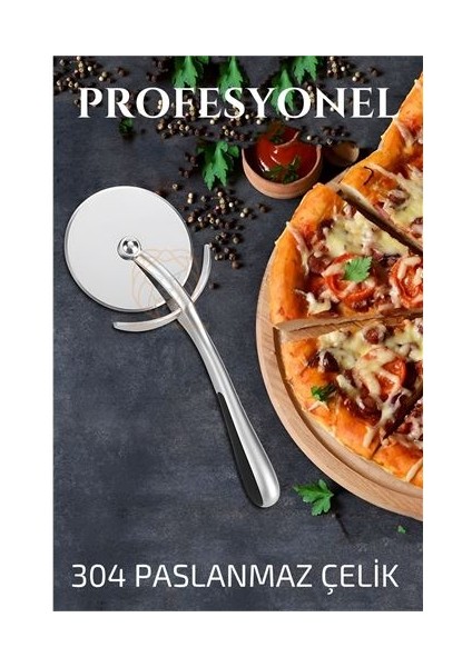 Modacar Pizza Kesici 304 Paslanmaz Çelik Mink Design