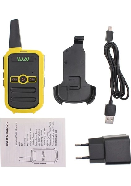 Wln KD-C51 16 Kanal Sarı Kasa Şarj Aleti Dahil Ikili Telsiz (3-5 Km) modelleri