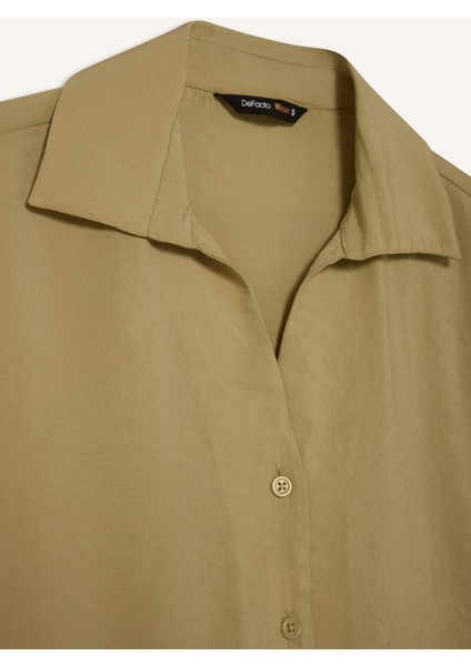 Oversize Geniş Kalıp Modal Yarım Kollu Gömlek F5676AX25SM fiyatları