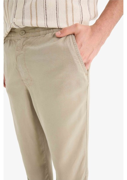 Bol Rahat Kesim Wide Leg Üç Cepli Geniş Paça Yazlık Tensel Pantolon F1162AX25SM indirimleri