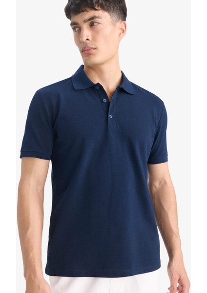 Regular Fit Polo Yaka Basic Düz Kısa Kollu Pike Tişört M7676AZ25SM