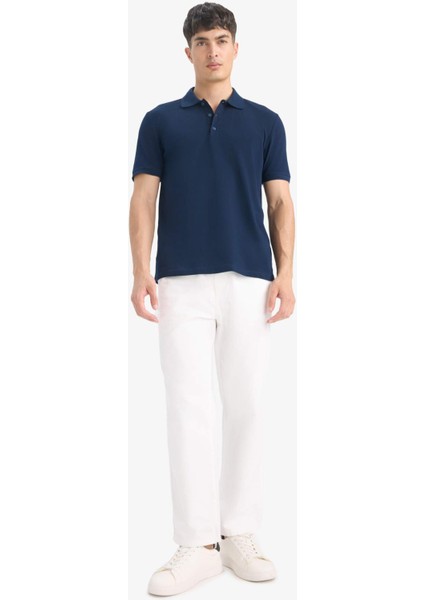 Regular Fit Polo Yaka Basic Düz Kısa Kollu Pike Tişört M7676AZ25SM