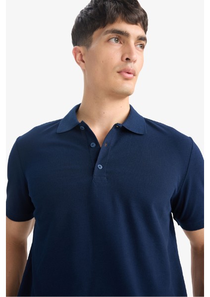 Regular Fit Polo Yaka Basic Düz Kısa Kollu Pike Tişört M7676AZ25SM