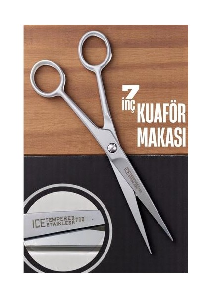 Modacar Ice Tempered 702 Berber Kuaför Makası Saç Kesim Makası Bıyık Sakal Makası Kuaför Ekipmanları 17 cm