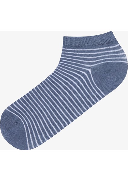 Erkek Stripe 5li Çok Renkli Patik Çorap