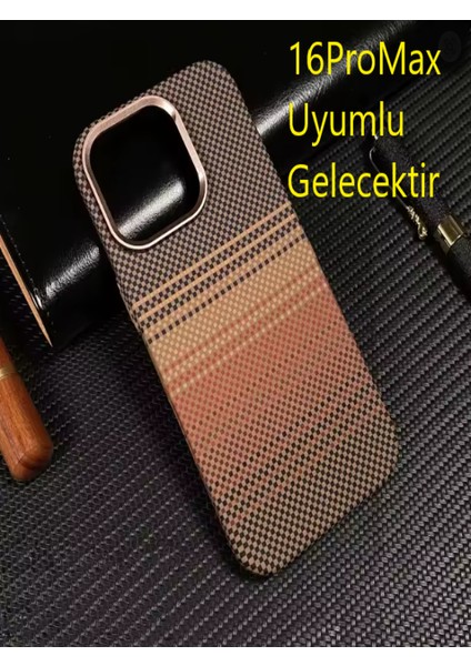 iPhone 16PROMAX Karbon Kılıf Kamera Koruma Metal Çerçeveli Mıknatıslı Magsafe Destekli