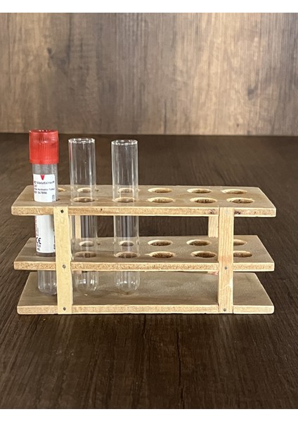 12'li Ahşap Tüp Standı Tüp Sporu [ Kan Tüpü ve Deney Tüpü (16*100MM) Uyumlu] modelleri