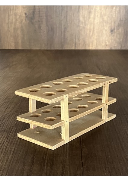 12'li Ahşap Tüp Standı Tüp Sporu [ Kan Tüpü ve Deney Tüpü (16*100MM) Uyumlu] fırsatları