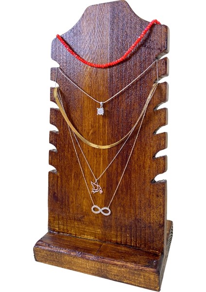 Ahşap Takı Standı, 6 Oluklu Vintage Görünümlü Kolye Bileklik Organizer, Aksesuar Düzenleyici fiyatları