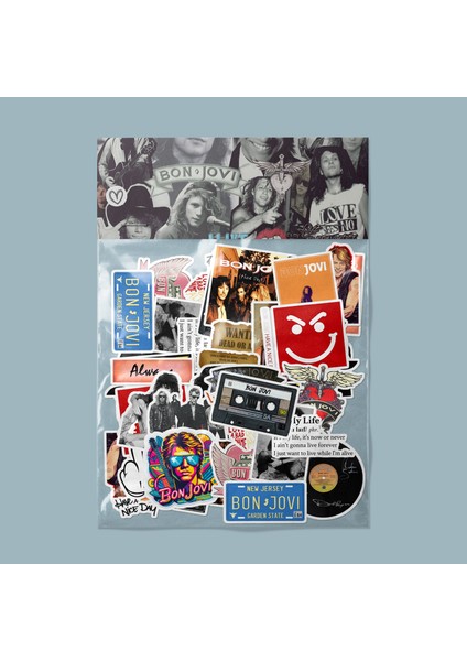 Bon Jovi Sticker Paketi -Bullet Journal - Ajanda - Planner - Defter - Laptop Etiket Çıkartma Çok Renkli 10 x 15 Paket Boyutu 3 x 5 cm Stickerlar Paket Içeriği 25 Adet Dadi Ramba Sticker