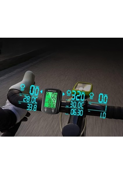 Kablosuz Bisiklet Km Sayacı Termometreli | LCD Ekranlı Hız Ölçer | Su Geçirmez, Işıklı, Çok Fonksiyonlu Bisiklet Kilometre Saati