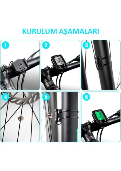 Kablosuz Bisiklet Km Sayacı Termometreli | LCD Ekranlı Hız Ölçer | Su Geçirmez, Işıklı, Çok Fonksiyonlu Bisiklet Kilometre Saati