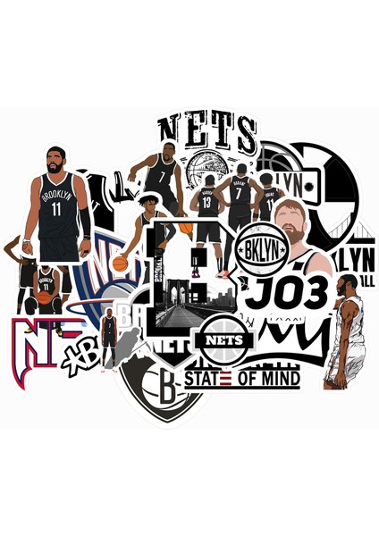 Brooklyn Nets Sticker Paketi -Bullet Journal - Ajanda - Planner - Defter - Laptop Etiket Çıkartma Çok Renkli 10 x 15 Paket Boyutu 3 x 5 cm Stickerlar Paket Içeriği 25 Adet Dadi Ramba Sticker