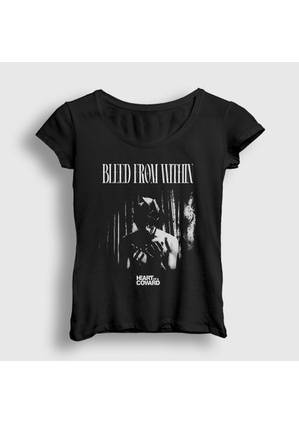Kadın Siyah Coward Bleed From Within T-Shirt