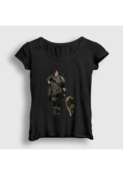 Kadın Siyah Daryl Dixon V3 The Walking Dead T-Shirt