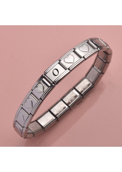 Hearts O Harfli Kalpli Çelik Bileklik Takı Hediyelik Aksesuar