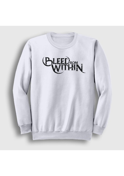 Unisex Beyaz Logo Bleed From Within Sweatshirt