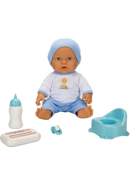 Bebelou Tuvalet Zamanı Sesli Bebek Seti 32 cm 30738 Mavi