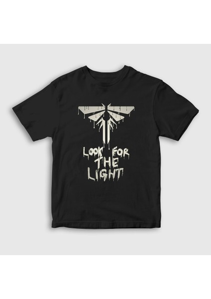 Unisex Çocuk Siyah Look For The Light The Last Of Us T-Shirt