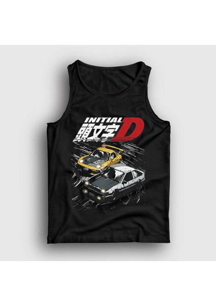 Unisex Siyah Poster Drift Anime Initial D Atlet