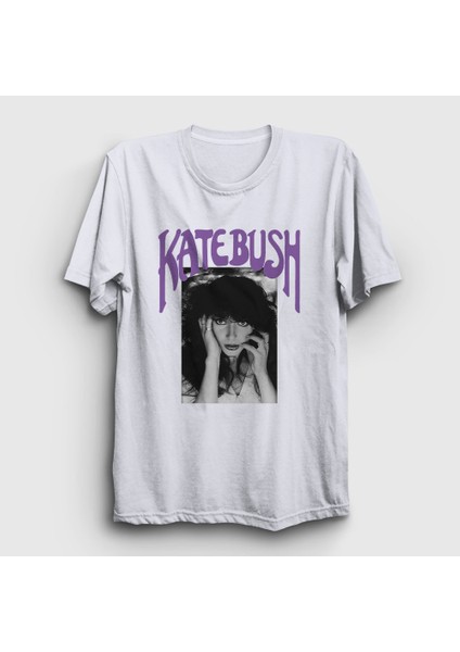 Unisex Beyaz Poster Kate Bush T-Shirt